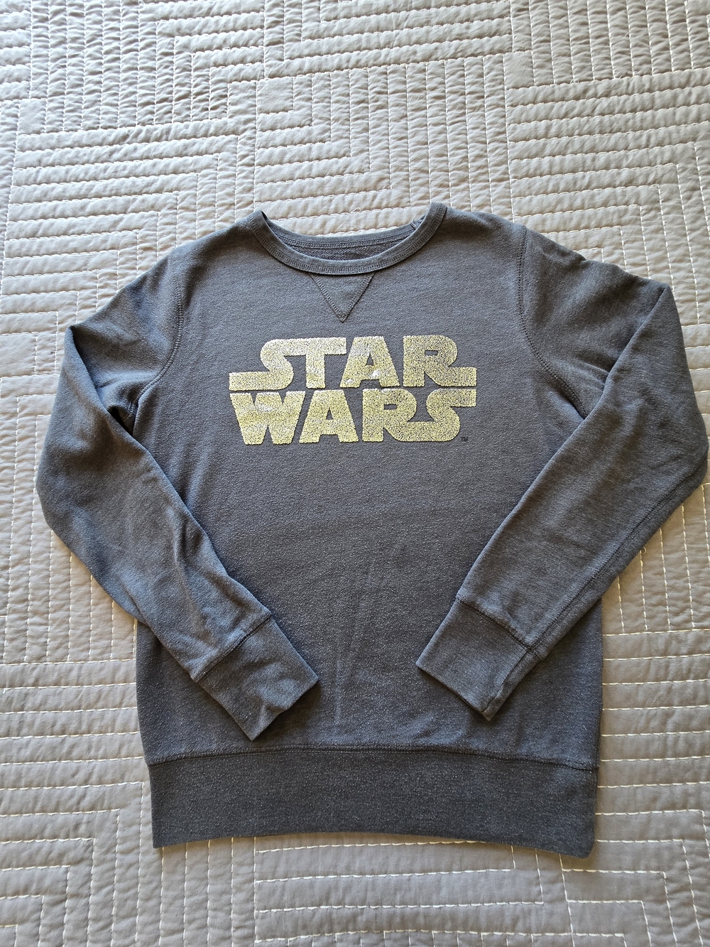 Star Wars Womens Charcoal Crewneck with Silver Logo